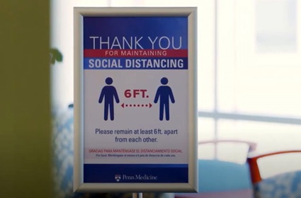 COVID-19 social distancing signage